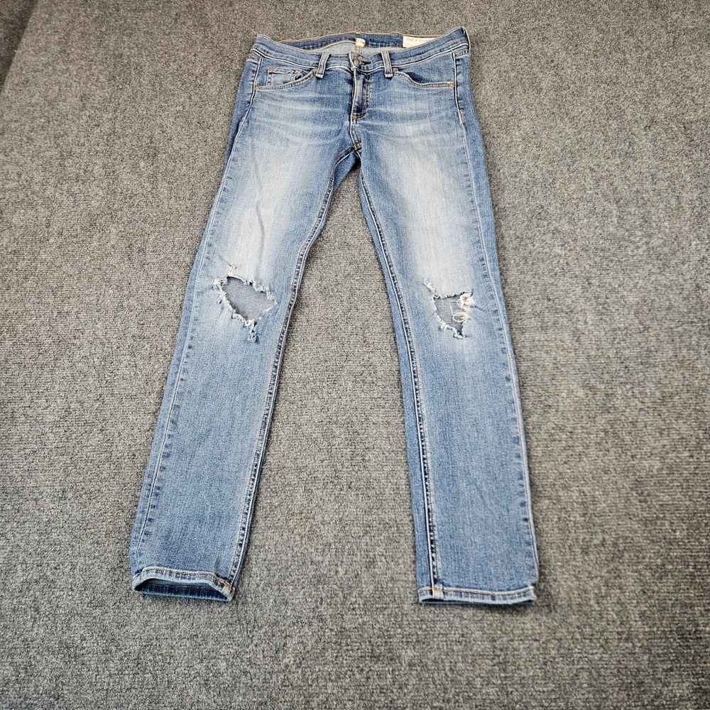 Rag & Bone Capri Jeans 26 Murray Light Wash Distressed Skinny W1526K520MUR